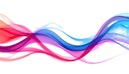 Colorful fluid waves flowing against a stark black background
