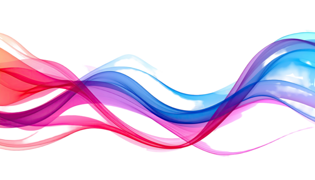 Colorful fluid waves flowing against a stark black background