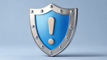 Blue protection shield digital warning concept background
