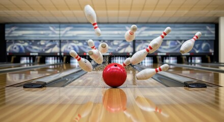 Bowling Pins Exploding After a Strike in Slow Motion