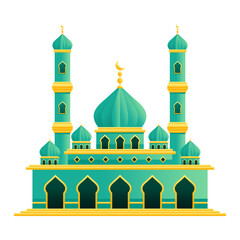 MOSQUE ILLUSTRATION WITH GRADATION STYLE VECTOR 4