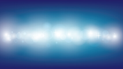 Blue abstract blurred gradient background with bokeh light round shape. Vector illustration.