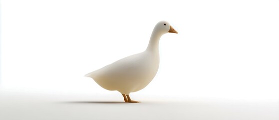 Fototapeta premium Rubber duck on white background, minimalist modern graphic design with colourful nostalgia for children with inspire, thought, glad