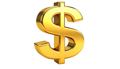 Glistening, bold, golden dollar sign on a pure black backdrop