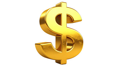 Gleaming golden dollar sign, isolated against a black background