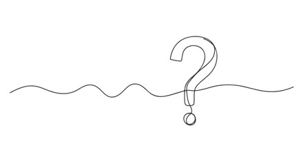 One Line Continuous Art of a Question Mark A Simple Yet Thought-Provoking Illustration in Vector Format