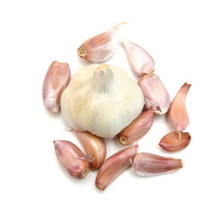 Garlic. Group isolated on white background.
