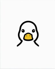 Obraz premium Minimalist rubber duck concept on white background, modern graphic style symbolizing childhood purity and joy with guide, inspiration, opportunity