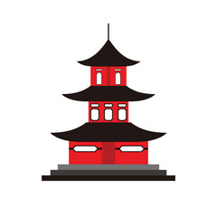 Japanese Pagoda Temple Illustration