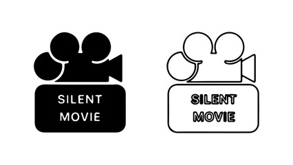 Silent movie clapperboard icon with transparent background