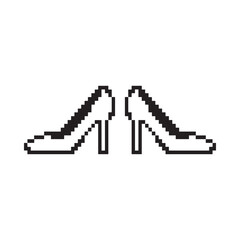 Pixel art illustration of a pair of high heel shoes