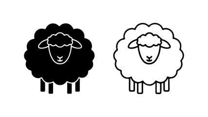 Sheep icon set with transparent background