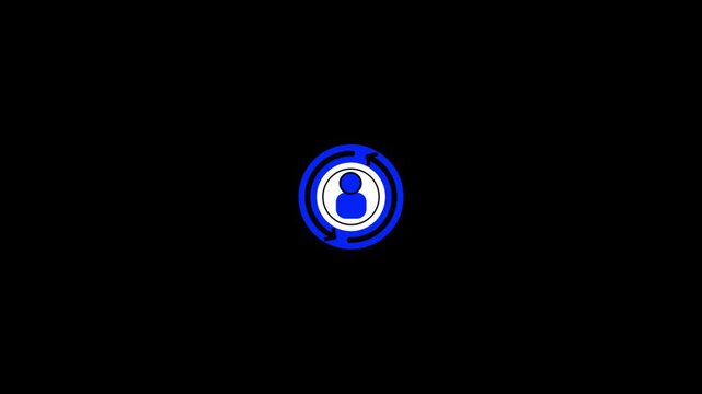 Person with a shear sign animated on a white background