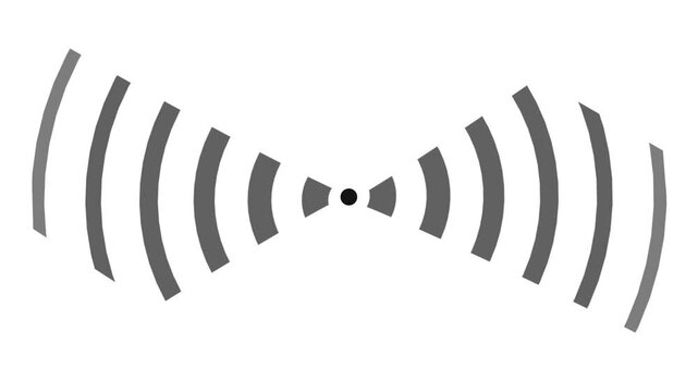 Smooth Radar Waves Isolated Graphic on Black Background or alpha channel