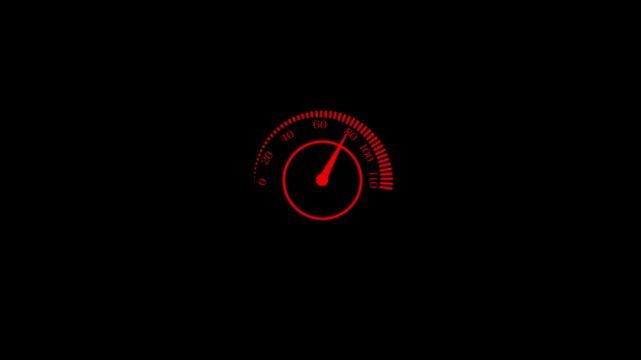 Engine rpm speed meter Performance speedometer concept Loop animation with Alpha Channel