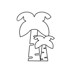 Simple Tropical Palm Trees Outline