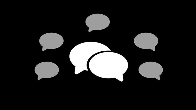 Speech bubble animation simulating a chat conversation