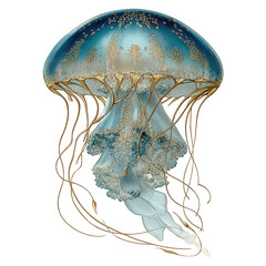 moon jellyfish vintage natural history illustration