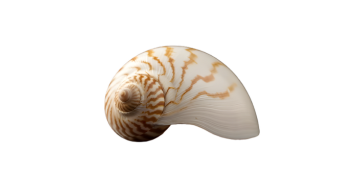 Nautilus shell spiral seashell ocean sea nature marine mollusk exotic pattern texture elegant beauty art on transparent background - Powered by Adobe