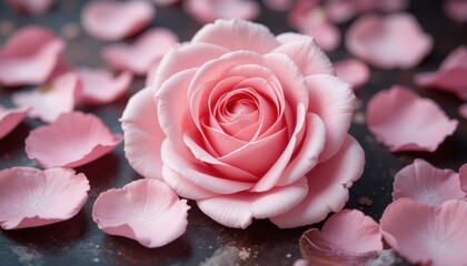 Close up pink rose petals