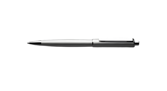 Silver pen writing tool stationery object office supply metal ballpoint design isolated on black background on transparent background - Powered by Adobe