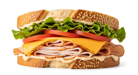 sandwich with ham and vegetables