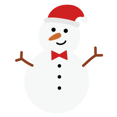 Snowman with red hat Icon