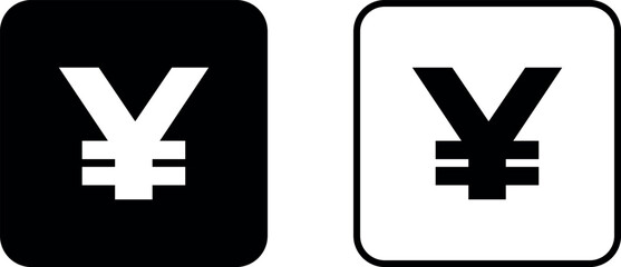 Fototapeta premium yen icon simple vector outline logo