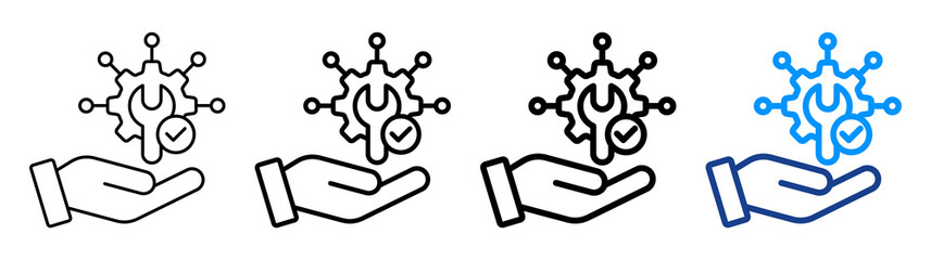 Service Provider Icon Different Style Outline Collection Set