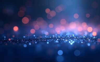 Indigo glitter bokeh wallpaper background design illustration (Generative AI). High quality