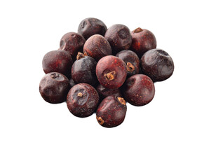 Obraz premium Dried Juniper Berries in Wooden Bowl Isolated Background