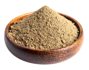 Ground Sichuan Pepper Powder in Wooden Bowl