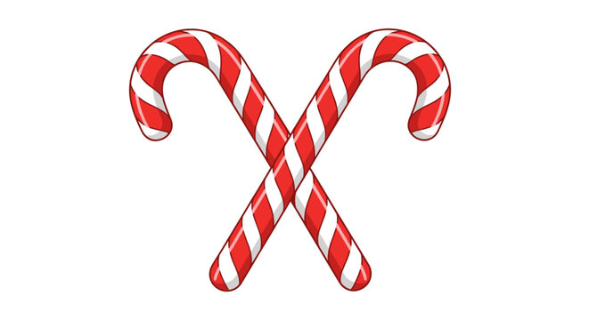 Festive christmas candy canes holiday season sweet treats peppermint stick red and white striped design vector