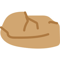 Obraz premium Simple cartoon illustration of a brown dinosaur egg with light brown cracks on a transparent background