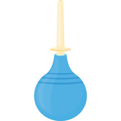 Simple Blue Rubber Bulb Syringe With Beige Nozzle and Transparent Background