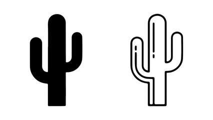 Cactus plant outline with transparent background