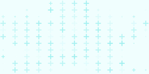 Medical healthcare seamless background. Green blue cross pattern. Repeating plus symbol wallpaper. Vector hospital pattern. Tech backdrop for presentation, banner, booklet, brochure, leaflet, poster
