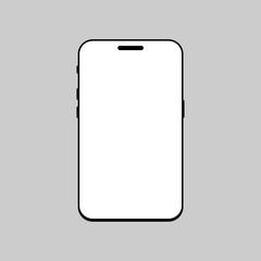 Simple smartphone with blank screen for mockup template
