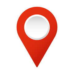 Red map pointer icon indicates a location point