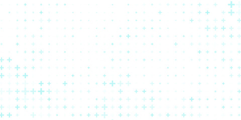 Healthcare medical background. Light blue cross pattern. Math plus symbol wallpaper. Tech backdrop for presentation, banner, booklet, brochure, leaflet. Vector hospital pattern template