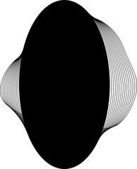 Oval blend emblem. Wave line with frame