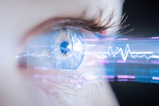 Visionary Professional Eye with Market Rally Reflection Modern Corporate Marketing and Financial Advertising Content