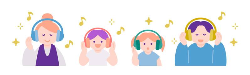 家族それぞれの時間　ヘッドフォンで音楽や学びを楽しむ