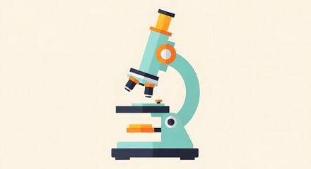 Illustration of a light microscope, a scientific instrument used for magnification and observation.