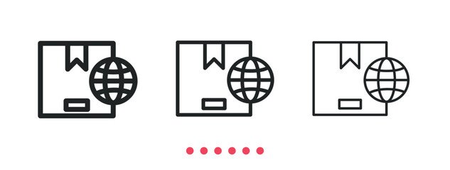 Global delivery icon. Thin line icon vector
