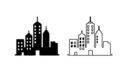 Naklejka premium City skyline outline with transparent background