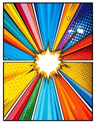 Vibrant abstract explosion background in comic book style