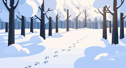 Obraz premium rabbit tracks in forest