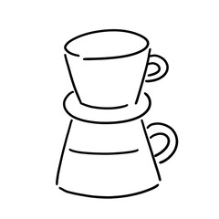 シンプルなコーヒーサーバーの線画イラスト
