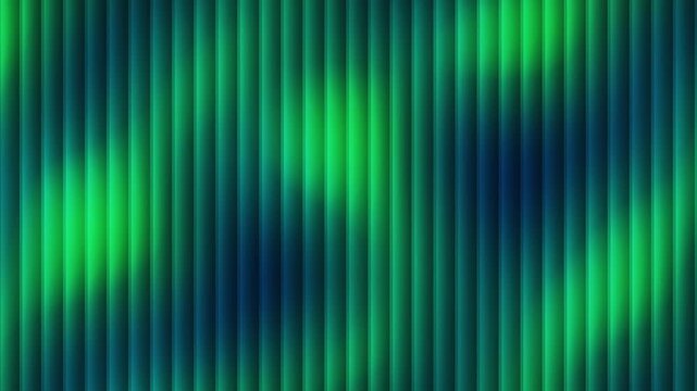 Animation abstract green and blue vertical lines with light gradient subtly shift and dance dynamically.